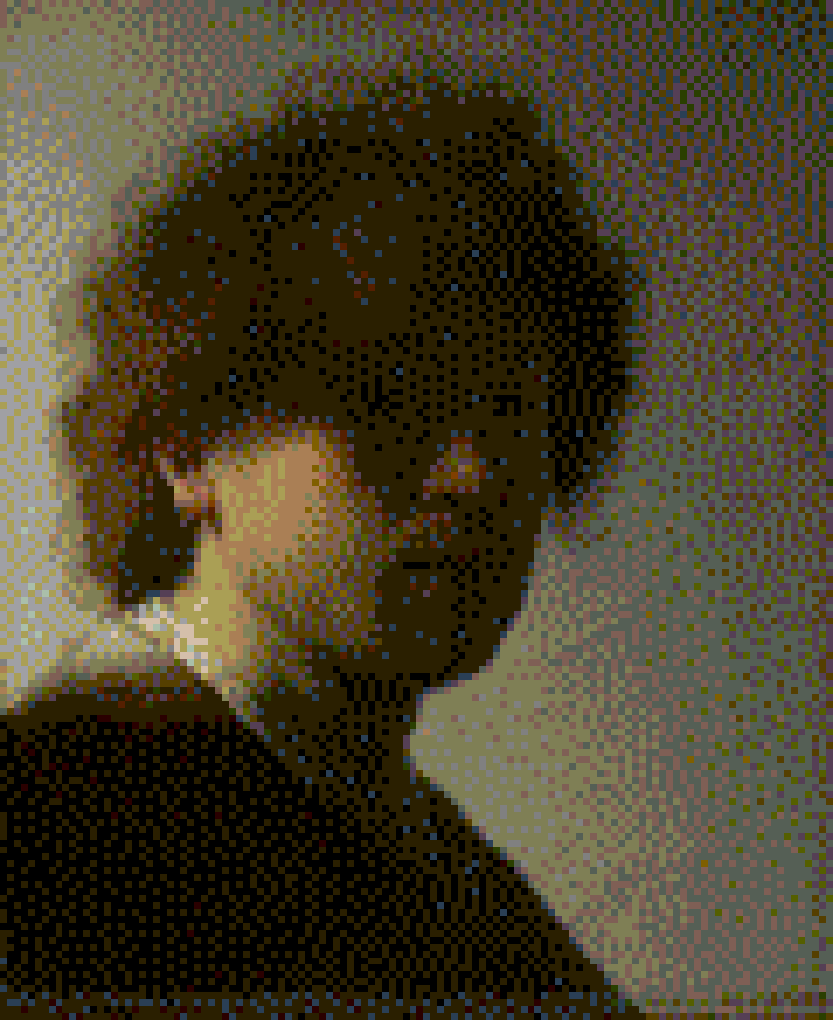 Rembrandt selfportrait pixelated