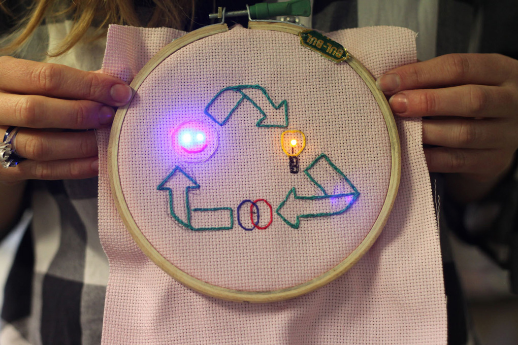 Embroidered LED circuit