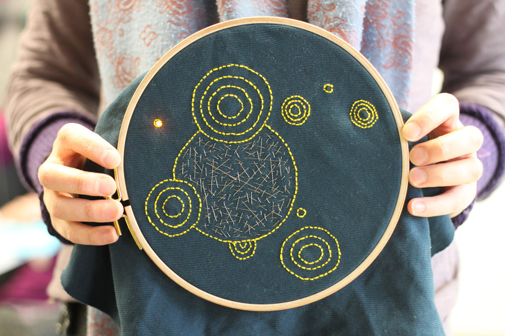 Finished e-embroidery
