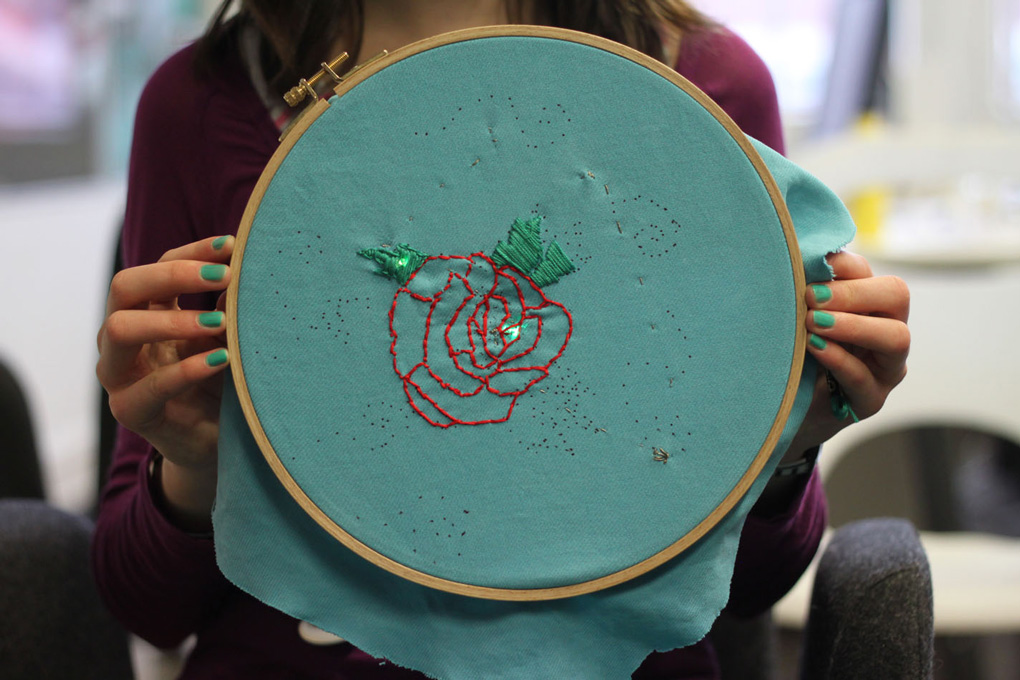 Finished e-embroidery