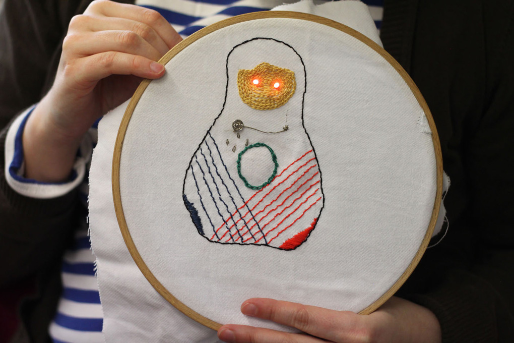 Finished e-embroidery