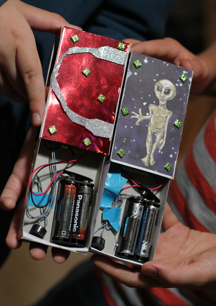 Two sound boxes open