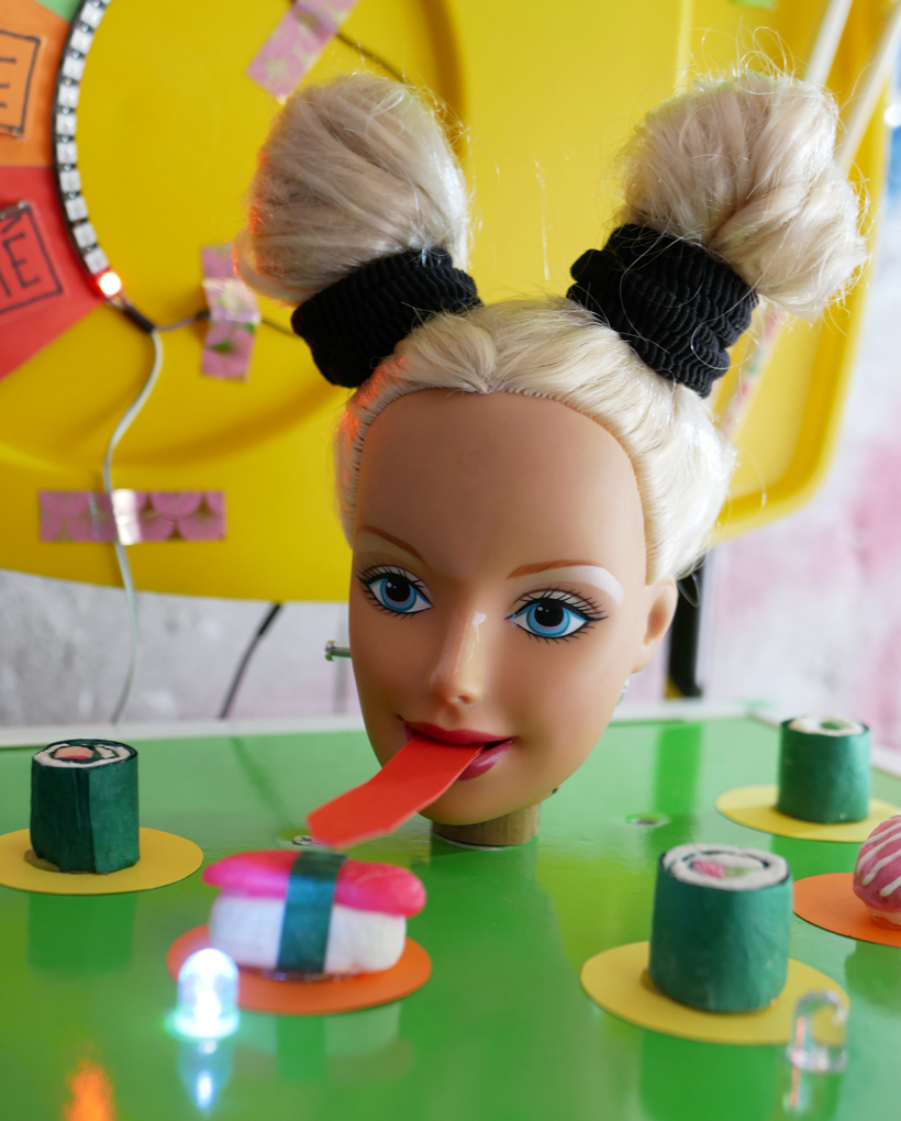 Sushi eating with LED on