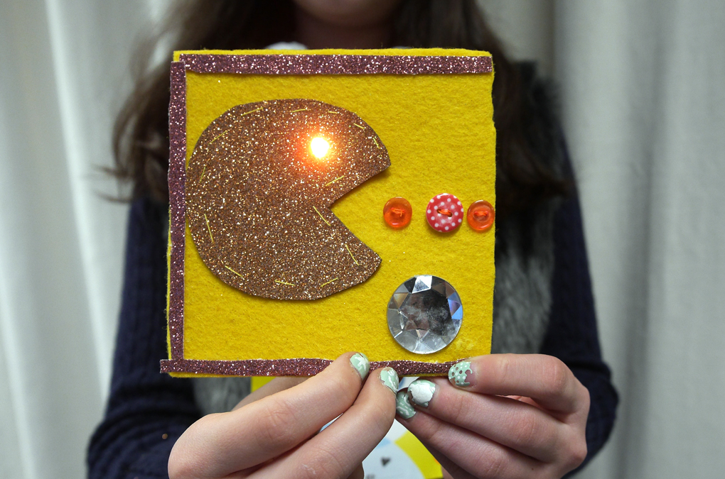 LED patch with pacman