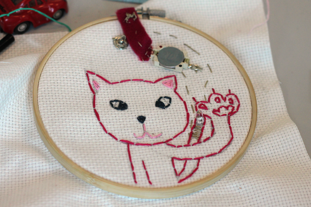 LED patch with a cat